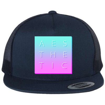 Vaporware Aesthetic Square Flat Bill Trucker Hat