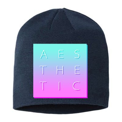 Vaporware Aesthetic Square Sustainable Beanie