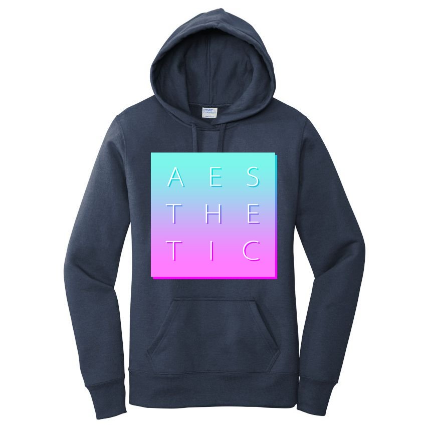 Vaporware Aesthetic Square Women's Pullover Hoodie