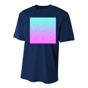 Vaporware Aesthetic Square Youth Performance Sprint T-Shirt