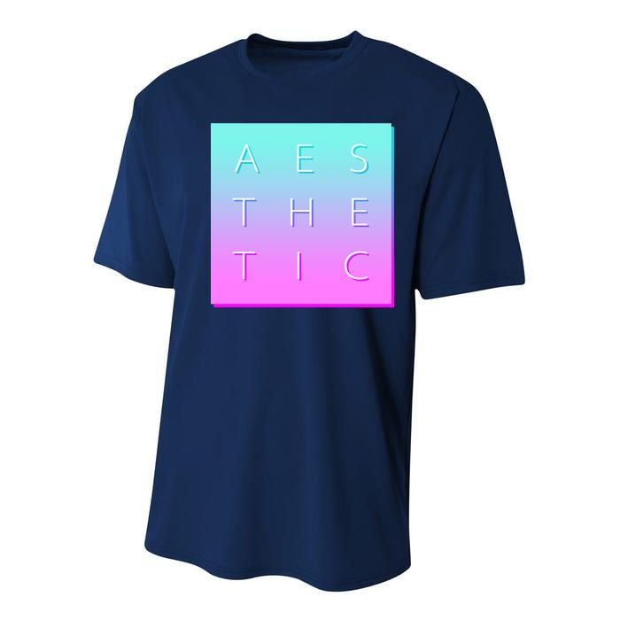 Vaporware Aesthetic Square Youth Performance Sprint T-Shirt