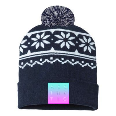 Vaporware Aesthetic Square USA-Made Snowflake Beanie