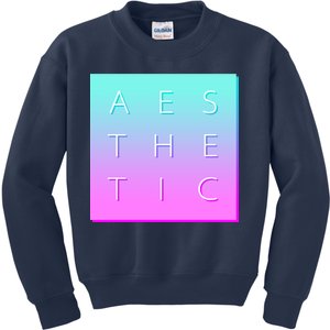 Vaporware Aesthetic Square Kids Sweatshirt