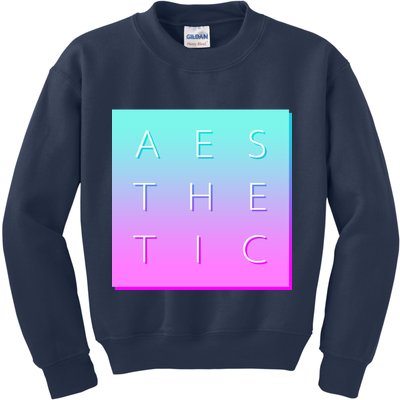 Vaporware Aesthetic Square Kids Sweatshirt