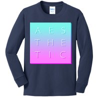 Vaporware Aesthetic Square Kids Long Sleeve Shirt