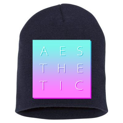 Vaporware Aesthetic Square Short Acrylic Beanie