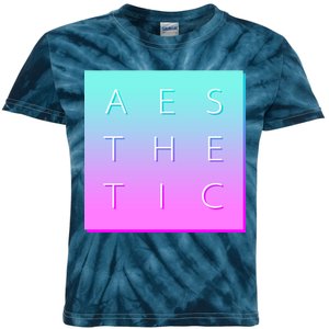 Vaporware Aesthetic Square Kids Tie-Dye T-Shirt