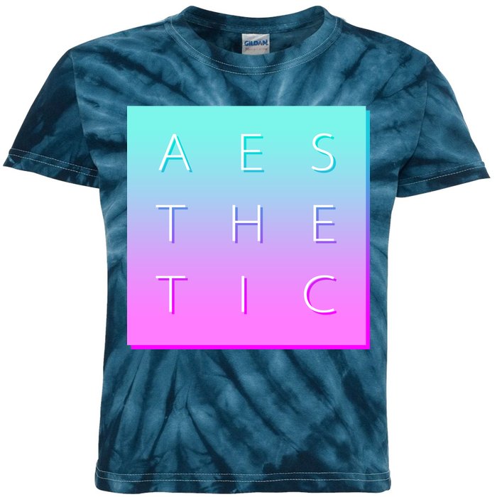 Vaporware Aesthetic Square Kids Tie-Dye T-Shirt