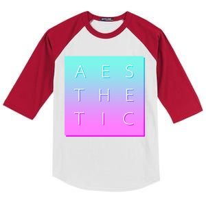 Vaporware Aesthetic Square Kids Colorblock Raglan Jersey