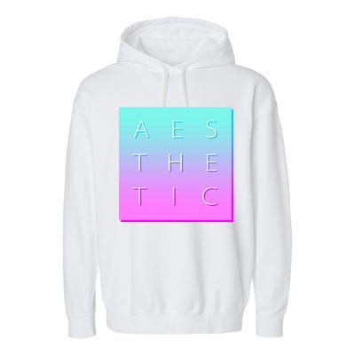 Vaporware Aesthetic Square Garment-Dyed Fleece Hoodie