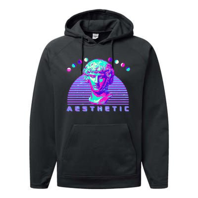 Vaporwave Aesthetic Performance Fleece Hoodie