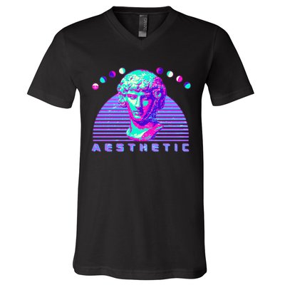 Vaporwave Aesthetic V-Neck T-Shirt