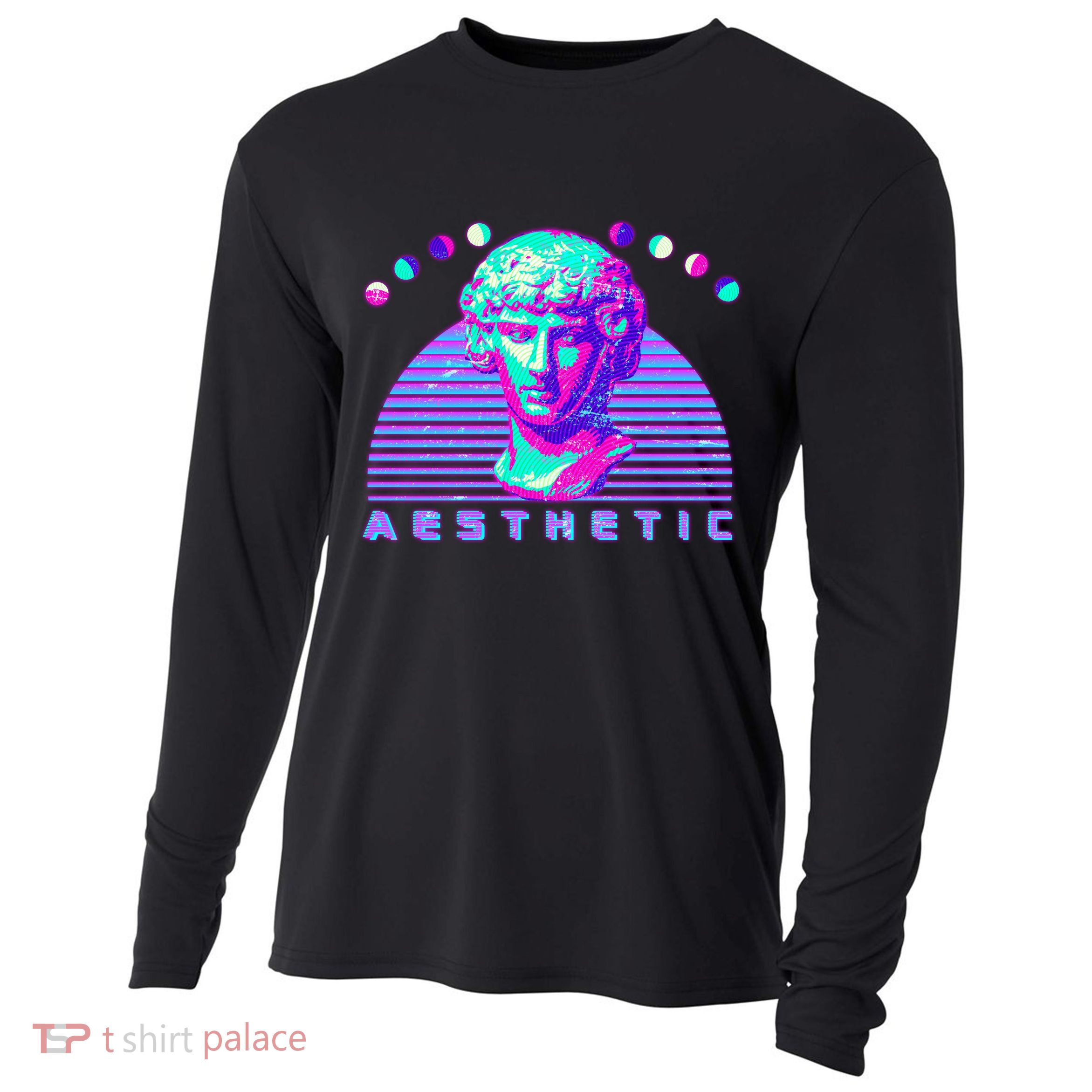 Vaporwave Aesthetic Cooling Performance Long Sleeve Crew
