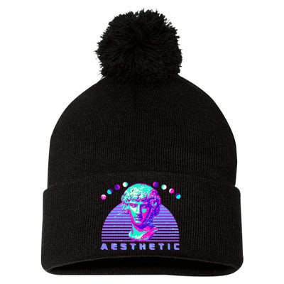 Vaporwave Aesthetic Pom Pom 12in Knit Beanie