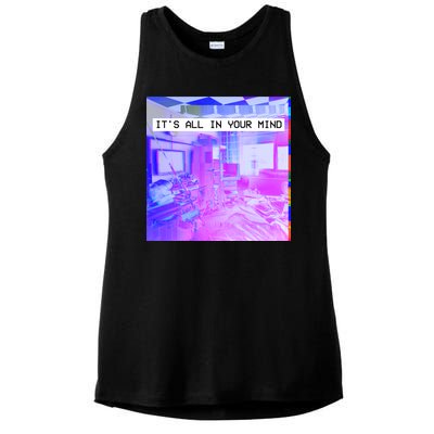 Vaporwave Room It's All In Your Mind Ladies PosiCharge Tri-Blend Wicking Tank