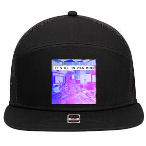 Vaporwave Room It's All In Your Mind 7 Panel Mesh Trucker Snapback Hat