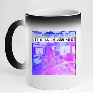 Vaporwave Room It's All In Your Mind 11oz Black Color Changing Mug