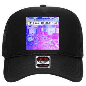 Vaporwave Room It's All In Your Mind High Crown Mesh Back Trucker Hat