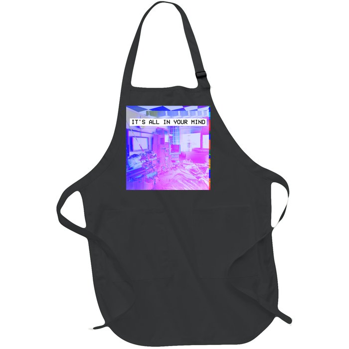 Vaporwave Room It's All In Your Mind Full-Length Apron With Pockets