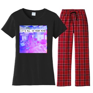 Vaporwave Room It's All In Your Mind Women's Flannel Pajama Set