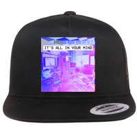 Vaporwave Room It's All In Your Mind Flat Bill Trucker Hat