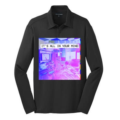 Vaporwave Room It's All In Your Mind Silk Touch Performance Long Sleeve Polo