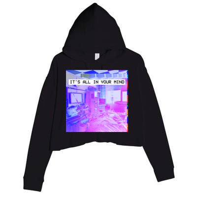 Vaporwave Room It's All In Your Mind Crop Fleece Hoodie