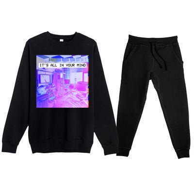 Vaporwave Room It's All In Your Mind Premium Crewneck Sweatsuit Set