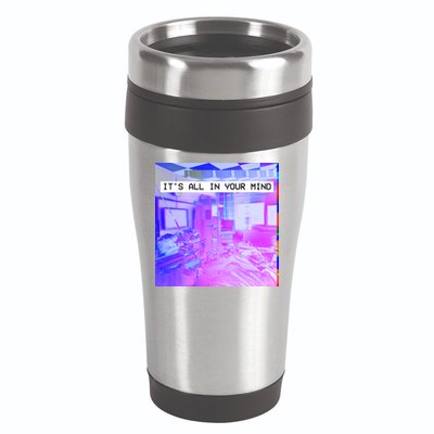 Vaporwave Room It's All In Your Mind 16oz Travel Tumbler