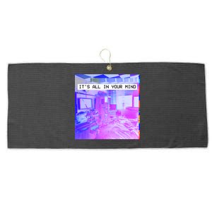 Vaporwave Room It's All In Your Mind Large Microfiber Waffle Golf Towel