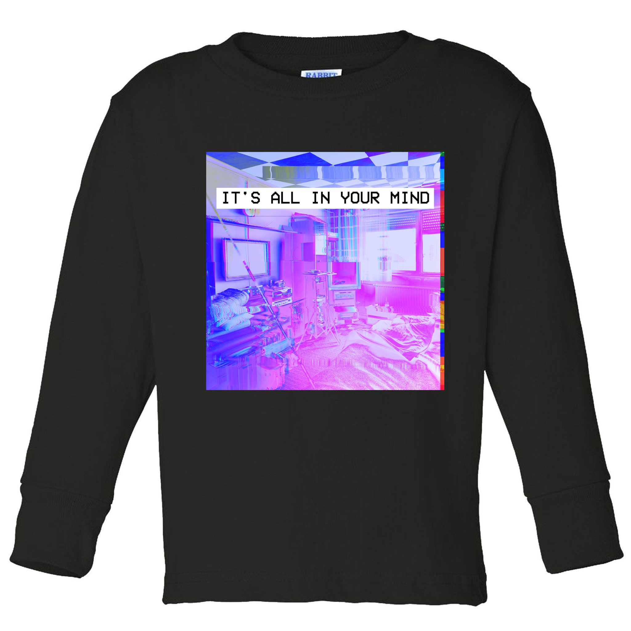 Vaporwave Room It's All In Your Mind Toddler Long Sleeve Shirt