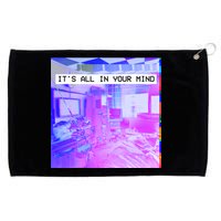 Vaporwave Room It's All In Your Mind Grommeted Golf Towel