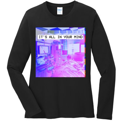 Vaporwave Room It's All In Your Mind Ladies Long Sleeve Shirt