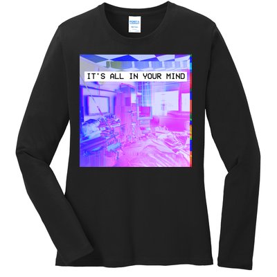 Vaporwave Room It's All In Your Mind Ladies Long Sleeve Shirt