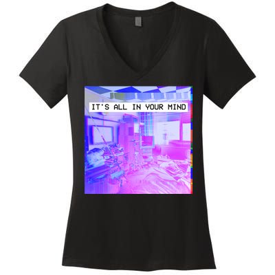 Vaporwave Room It's All In Your Mind Women's V-Neck T-Shirt