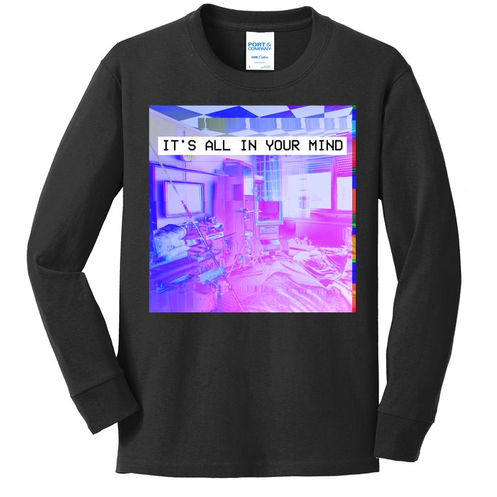 Vaporwave Room It's All In Your Mind Kids Long Sleeve Shirt