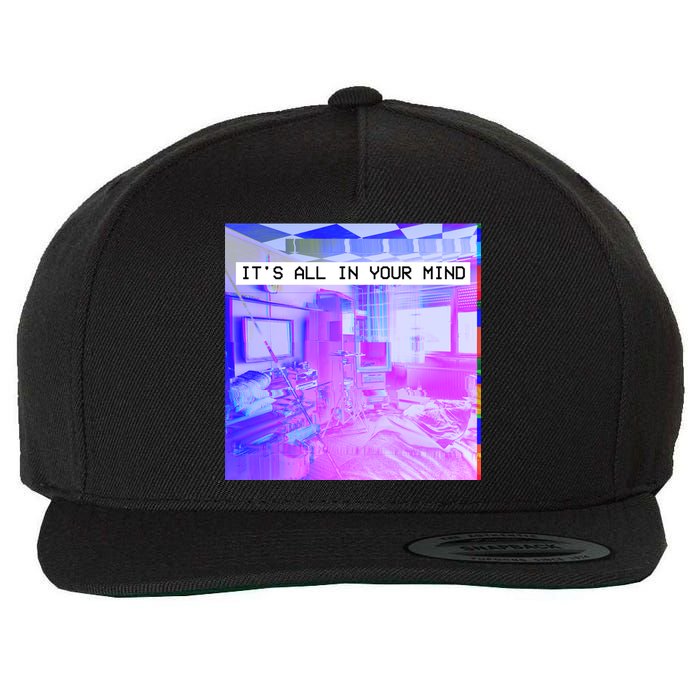 Vaporwave Room It's All In Your Mind Wool Snapback Cap