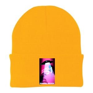 Vaporwave Storm Area 51 UFO Knit Cap Winter Beanie