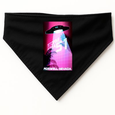 Vaporwave Storm Area 51 UFO USA-Made Doggie Bandana