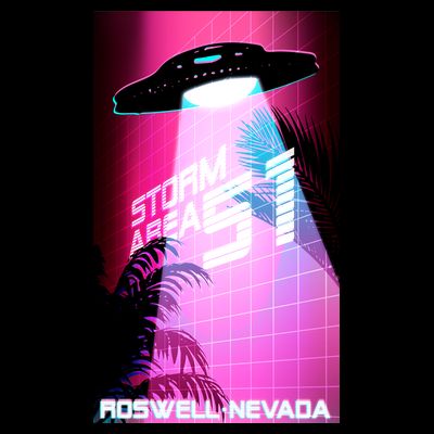 Vaporwave Storm Area 51 UFO T-Shirt