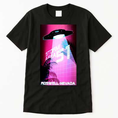 Vaporwave Storm Area 51 UFO Tall T-Shirt