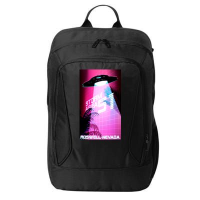 Vaporwave Storm Area 51 UFO City Backpack