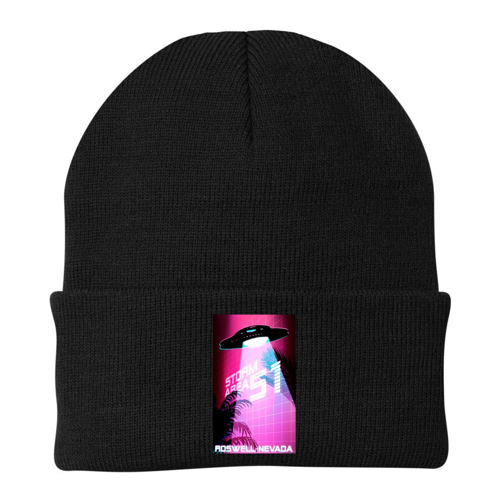 Vaporwave Storm Area 51 UFO Beanie