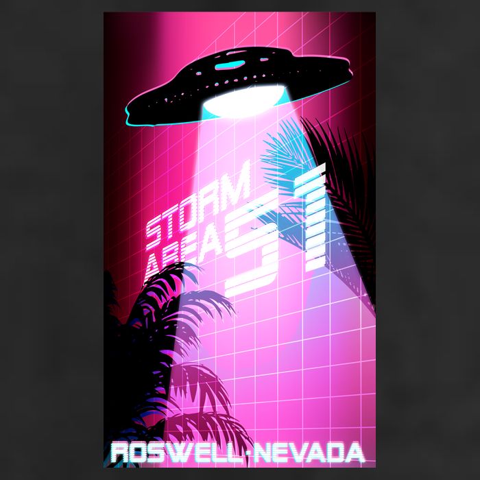 Vaporwave Storm Area 51 UFO Beanie