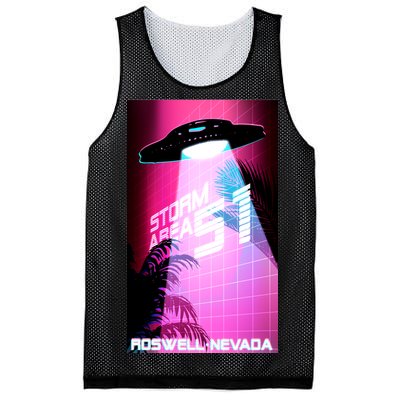 Vaporwave Storm Area 51 UFO Mesh Reversible Basketball Jersey Tank