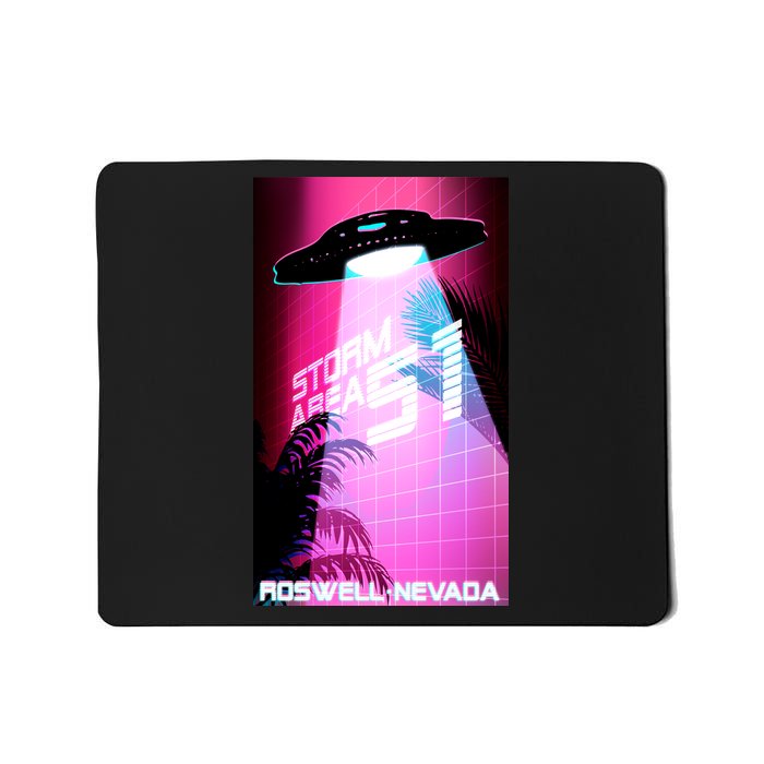 Vaporwave Storm Area 51 UFO Mousepad