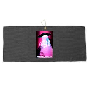 Vaporwave Storm Area 51 UFO Large Microfiber Waffle Golf Towel