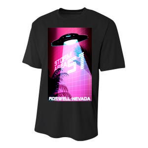 Vaporwave Storm Area 51 UFO Youth Performance Sprint T-Shirt