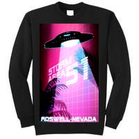 Vaporwave Storm Area 51 UFO Tall Sweatshirt