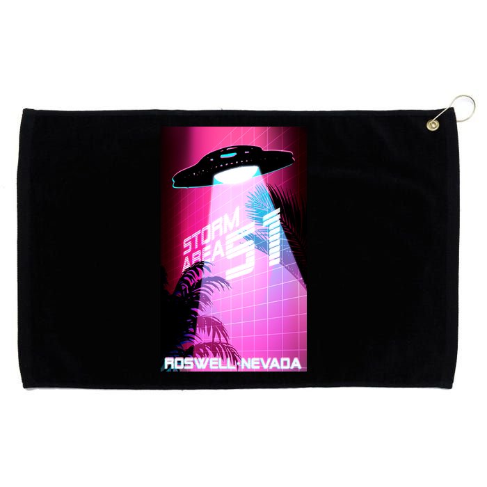 Vaporwave Storm Area 51 UFO Grommeted Golf Towel